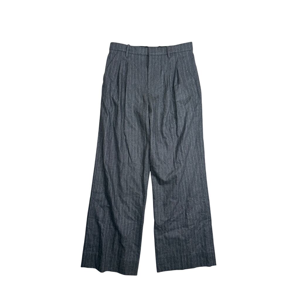 A.L.C Charles Pinstripe Trousers Pants Wool Cashmere Gray White Minimalist 10